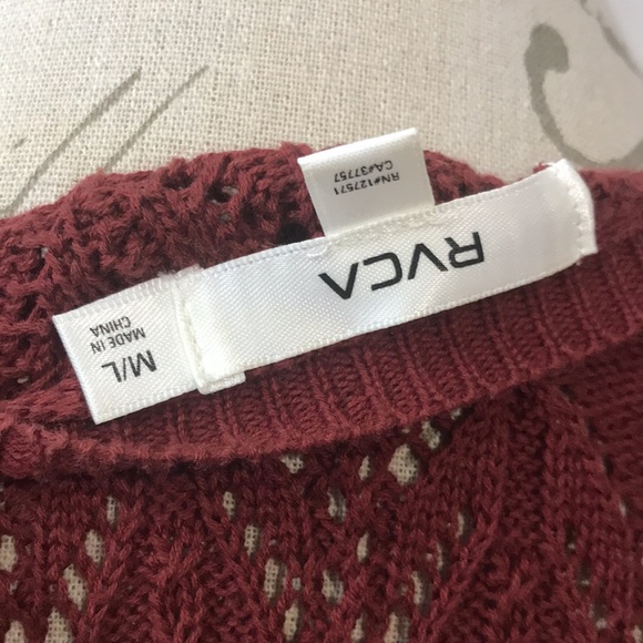 RVCA Deep Red Oversized Knitted Sweater Size M/L - Picture 4 of 5